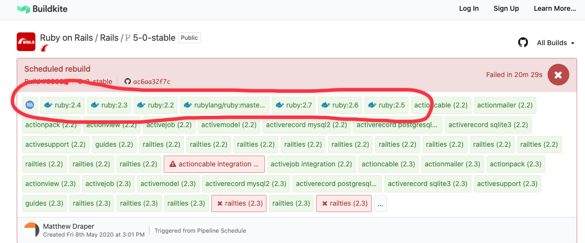 Rails CI snapshot